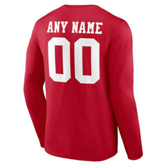 San Francisco 49ers Team Authentic Personalized Name & Number Long Sleeve T-Shirt