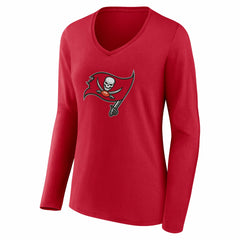 Tampa Bay Buccaneers Women's Team Authentic Personalized Name & Number Long Sleeve V-Neck T-Shirt
