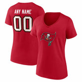 Tampa Bay Buccaneers Women's Team Authentic Personalized Name & Number V-Neck T-Shirt