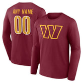 Washington Commanders Team Authentic Personalized Name & Number Long Sleeve T-Shirt