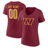 Washington Commanders Women's Team Authentic Personalized Name & Number V-Neck T-Shirt