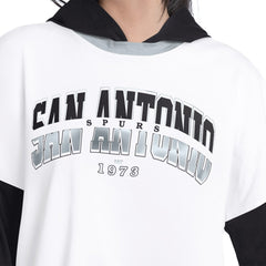 San Antonio Spurs G-III 4Her by Carl Banks Women's Key Player Oversized Hooded Long Sleeve T-Shirt On Sale