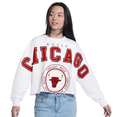 Chicago Bulls G-III 4Her by Carl Banks Women's Bleachers Cropped French Terry Sweatshirt On Sale