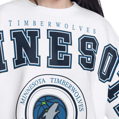 Minnesota Timberwolves G-III 4Her by Carl Banks Women's Bleachers Cropped French Terry Sweatshirt On Sale