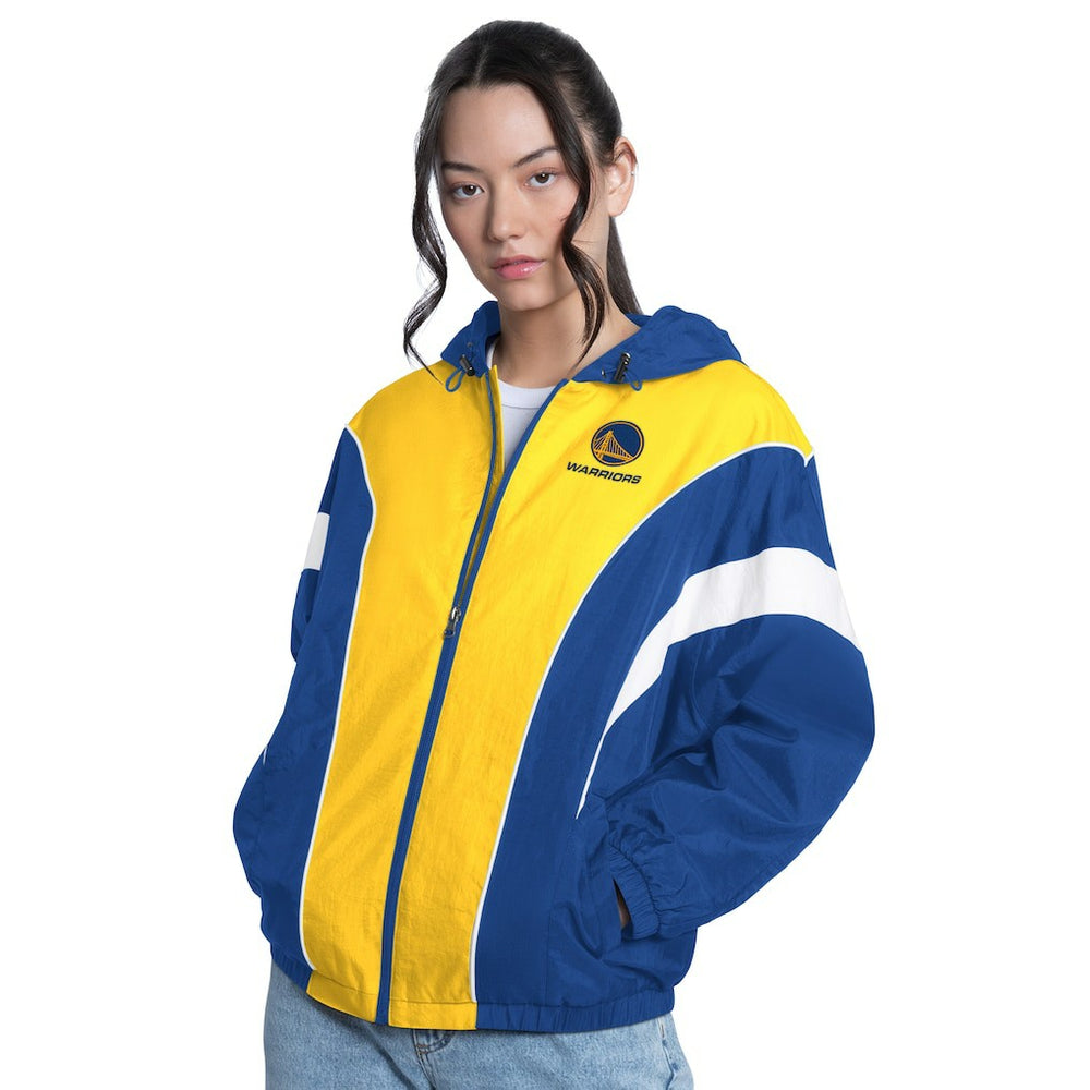 Golden State Warriors G-III 4Her by Carl Banks Women's Quarterback Lightweight Oversized Full-Zip Jacket sale Discount