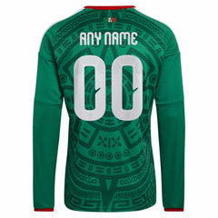 Mexico National Team 2026 Home Replica Long Sleeve Custom Jersey Green - Adidas