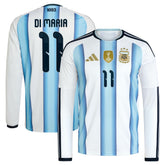 Angel Di Maria Argentina National Team 2026 Home Replica Long Sleeve Jersey White - Adidas