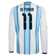 Angel Di Maria Argentina National Team 2026 Home Replica Long Sleeve Jersey White - Adidas