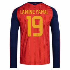 Lamine Yamal Spain National Team 2026 Home Replica Long Sleeve Jersey Red - Adidas