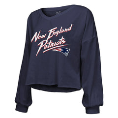 New England Patriots Drake Maye Majestic Threads Women's Off-Shoulder Script Name & Number V-Neck T-Shirt