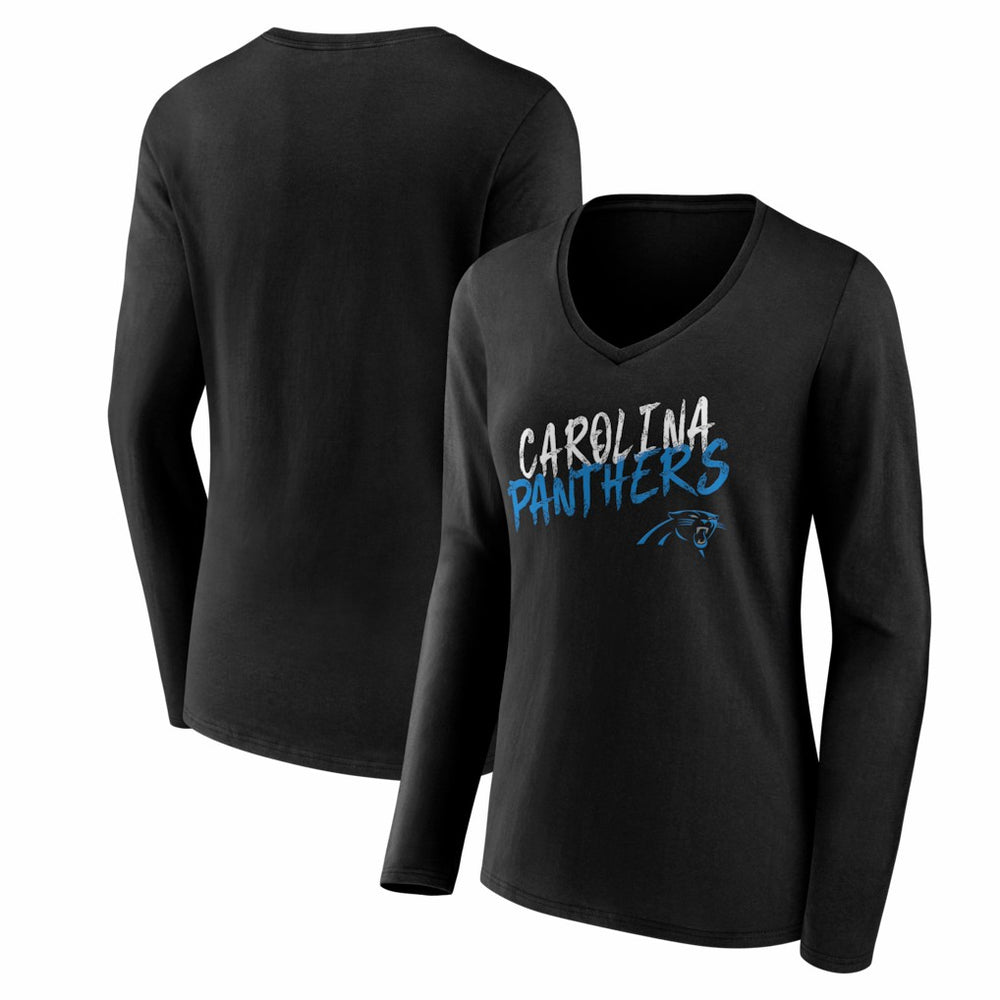 Carolina Panthers Women's Hustle Long Sleeve V-Neck T-Shirt