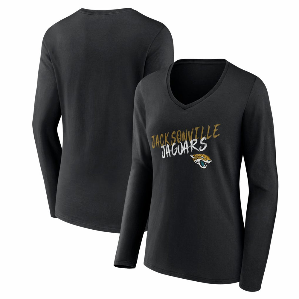 Jacksonville Jaguars Women's Hustle Long Sleeve V-Neck T-Shirt