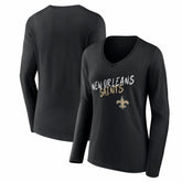 New Orleans Saints Women's Hustle Long Sleeve V-Neck T-Shirt