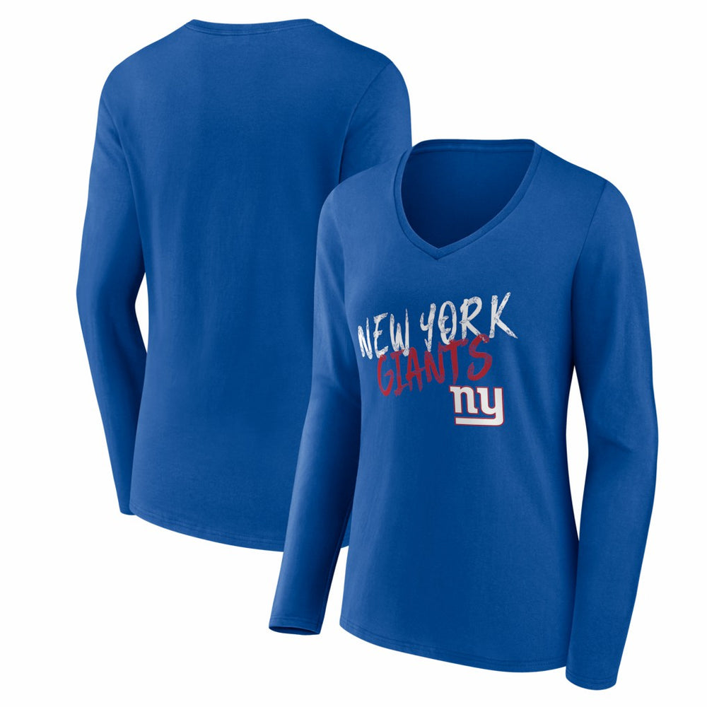 New York Giants Women's Hustle Long Sleeve V-Neck T-Shirt