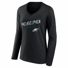 Philadelphia Eagles Women's Hustle Long Sleeve V-Neck T-Shirt