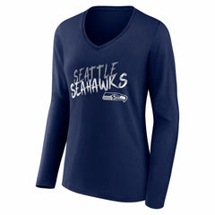 Seattle Seahawks Women's Hustle Long Sleeve V-Neck T-Shirt