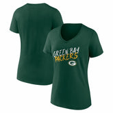 Green Bay Packers Women's Hustle V-Neck T-Shirt