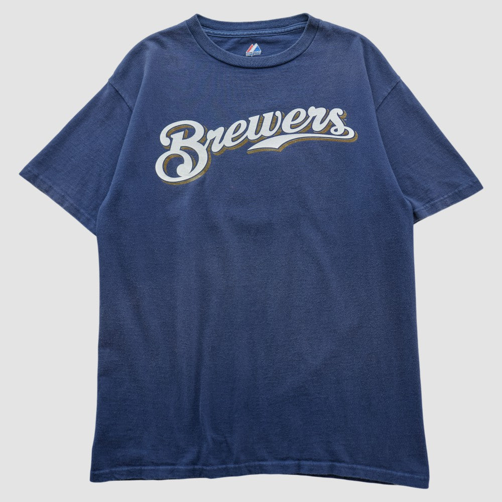 Milwaukee Brewers Majestic 2000s T-shirt | MLB For sale