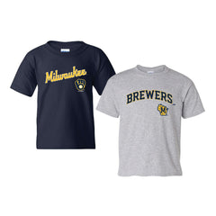 Milwaukee Brewers Soft as a Grape Youth 2-Pack Logo T-Shirt Set | MLB New
