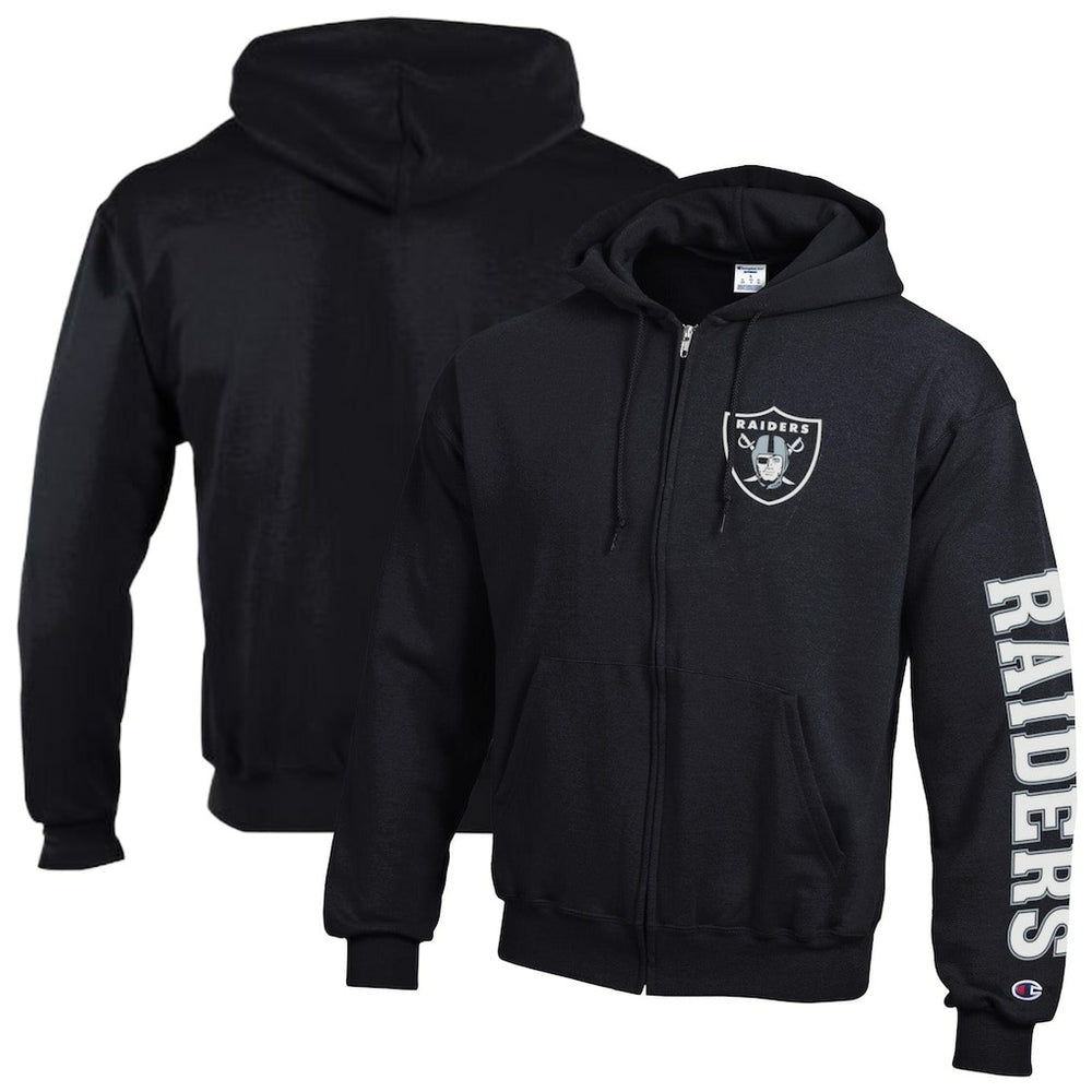 Las Vegas Raiders Champion Powerblend Fleece Full-Zip Hoodie