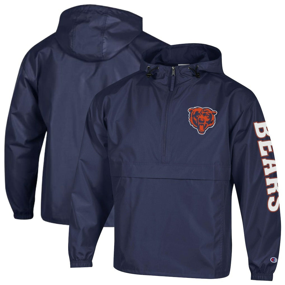 Chicago Bears Champion Packable Windbreaker Half-Zip Jacket