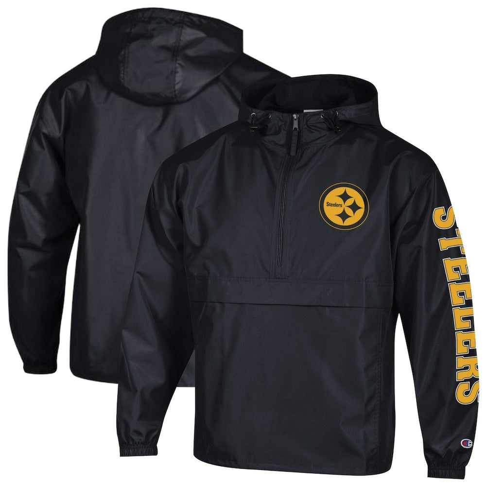 Pittsburgh Steelers Champion Packable Windbreaker Half-Zip Jacket