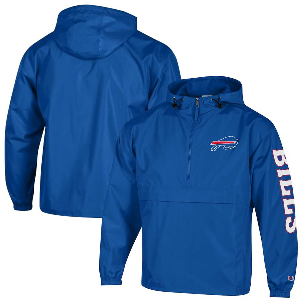 Buffalo Bills Champion Packable Windbreaker Half-Zip Jacket