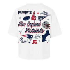New England Patriots 47 brand '47 Women's Collage Script Reed City T-Shirt