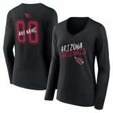 Arizona Cardinals Women's Hustle Personalized Name & Number Long Sleeve V-Neck T-Shirt