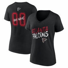 Atlanta Falcons Women's Hustle Personalized Name & Number V-Neck T-Shirt
