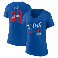 Buffalo Bills Women's Hustle Personalized Name & Number V-Neck T-Shirt