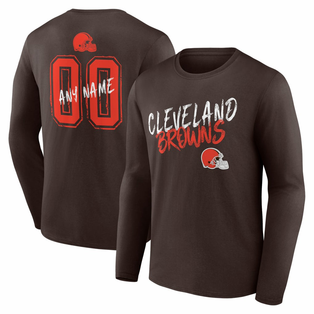Cleveland Browns Hustle Personalized Name & Number Long Sleeve T-Shirt