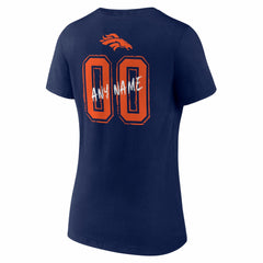 Denver Broncos Women's Hustle Personalized Name & Number V-Neck T-Shirt