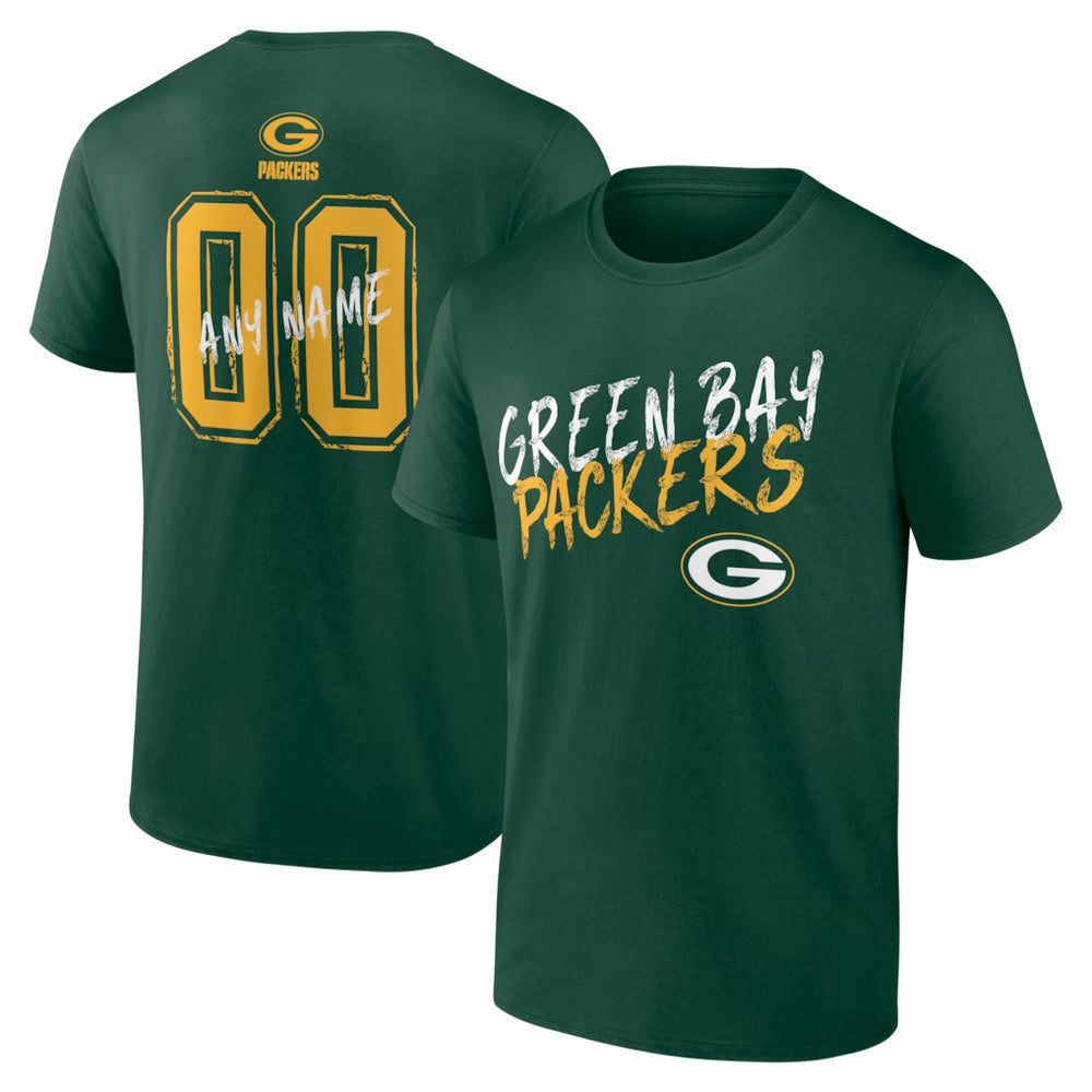 Green Bay Packers Hustle Personalized Name & Number T-Shirt