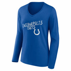 Indianapolis Colts Women's Hustle Personalized Name & Number Long Sleeve V-Neck T-Shirt