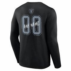 Las Vegas Raiders Hustle Personalized Name & Number Long Sleeve T-Shirt