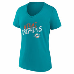 Miami Dolphins Women's Hustle Personalized Name & Number V-Neck T-Shirt