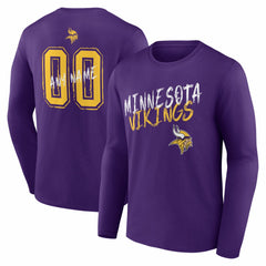 Minnesota Vikings Hustle Personalized Name & Number Long Sleeve T-Shirt