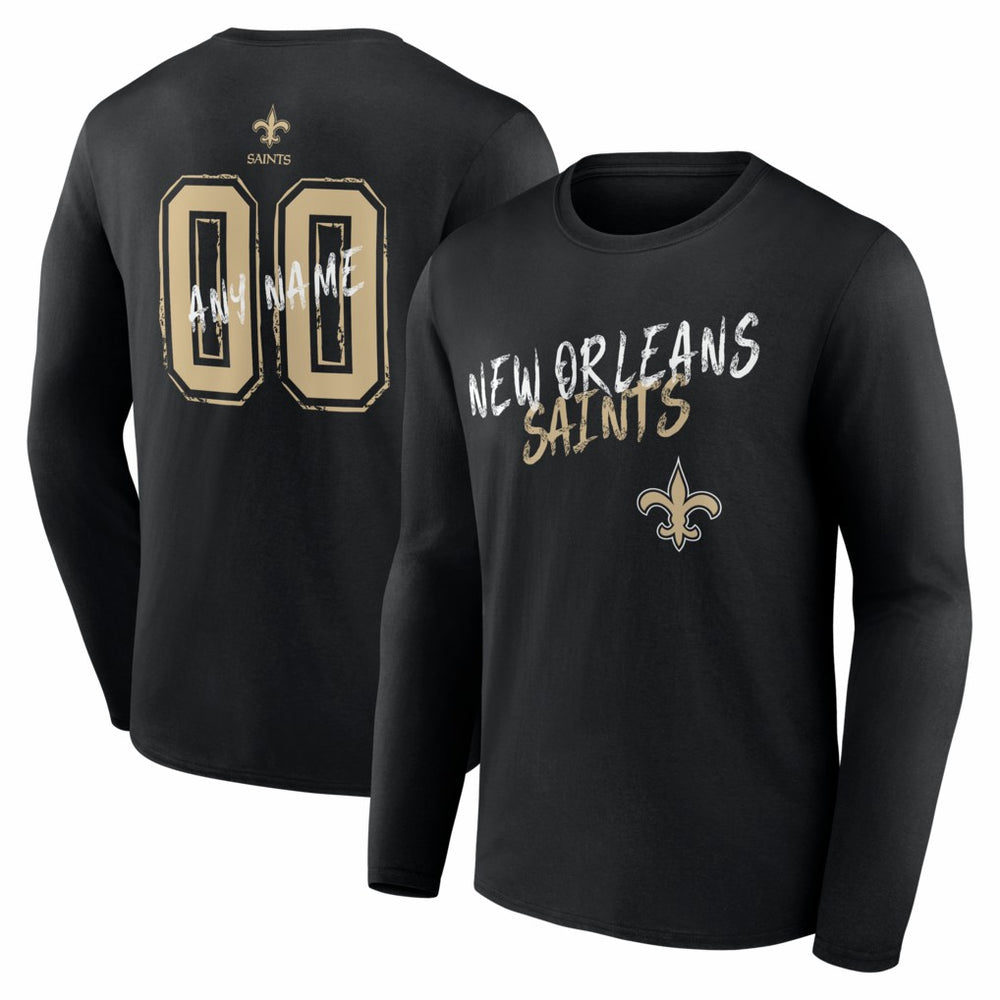 New Orleans Saints Hustle Personalized Name & Number Long Sleeve T-Shirt