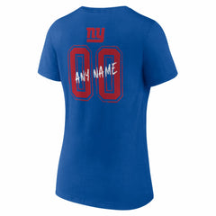New York Giants Women's Hustle Personalized Name & Number V-Neck T-Shirt