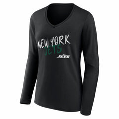 New York Jets Women's Hustle Personalized Name & Number Long Sleeve V-Neck T-Shirt