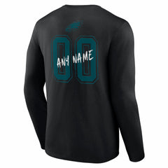 Philadelphia Eagles Hustle Personalized Name & Number Long Sleeve T-Shirt