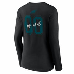 Philadelphia Eagles Women's Hustle Personalized Name & Number Long Sleeve V-Neck T-Shirt