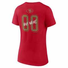 San Francisco 49ers Women's Hustle Personalized Name & Number V-Neck T-Shirt