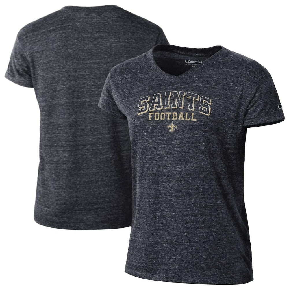 New Orleans Saints Champion Women's Triumph Tri-Blend V-Neck T-Shirt