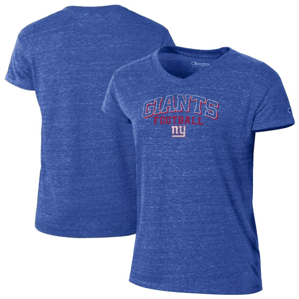 New York Giants Champion Women's Triumph Tri-Blend V-Neck T-Shirt