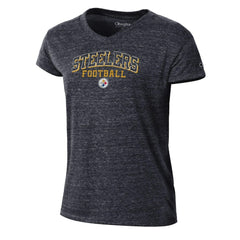 Pittsburgh Steelers Champion Women's Triumph Tri-Blend V-Neck T-Shirt