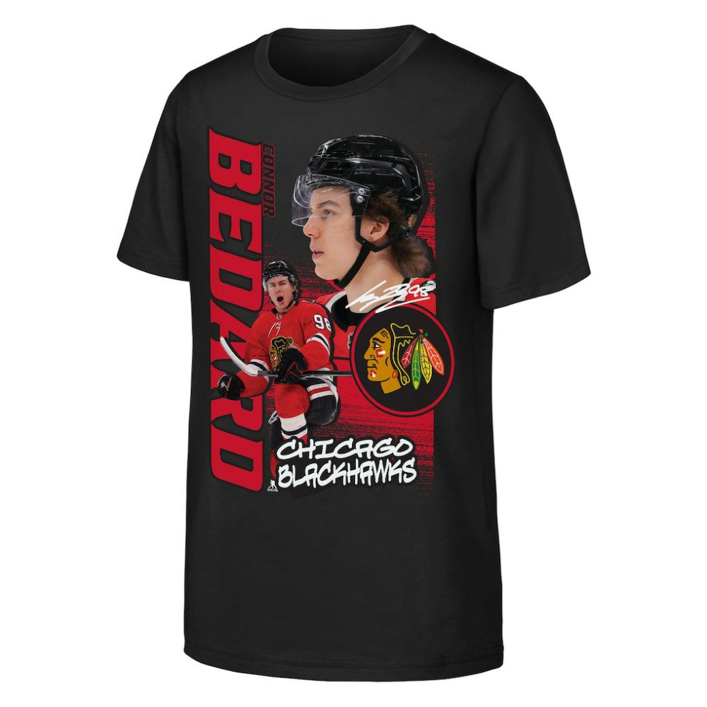 Connor Bedard Chicago Blackhawks Outerstuff Youth Playmaker T-Shirt Outlet