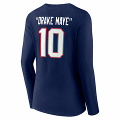 New England Patriots Drake Maye Women's Nickname V-Neck Long Sleeve T-Shirt