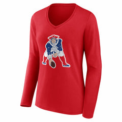 New England Patriots Drake Maye Women's Nickname V-Neck Long Sleeve T-Shirt